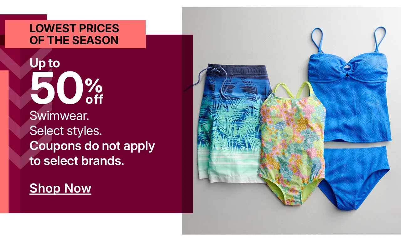 up to 50% off swimwear