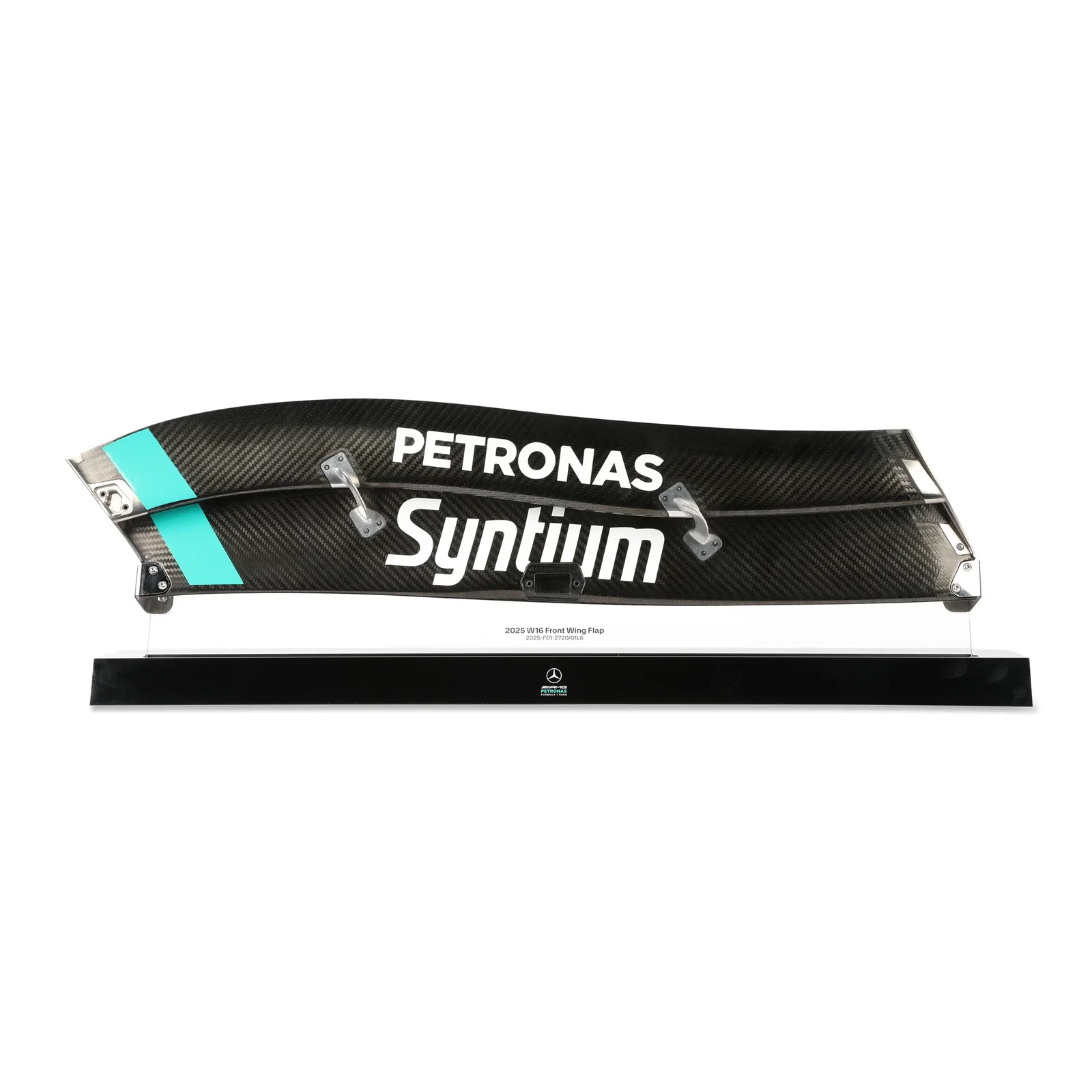 Image of Mercedes 2025 Right Front Wing Flap on Display Stand