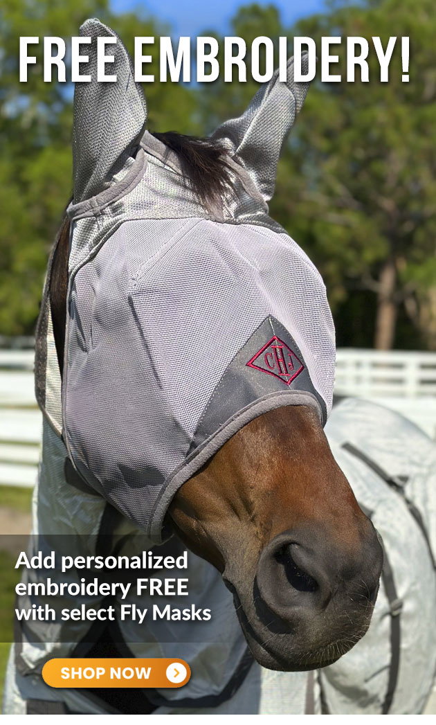 Free embroidery with cashel crusader fly mask