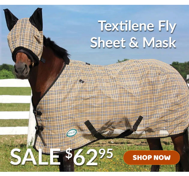 Textilene plaid fly sheet and fly mask sale