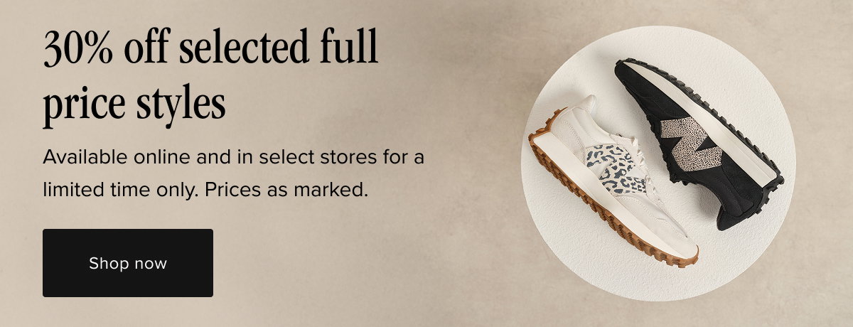 30% off selected full price styles