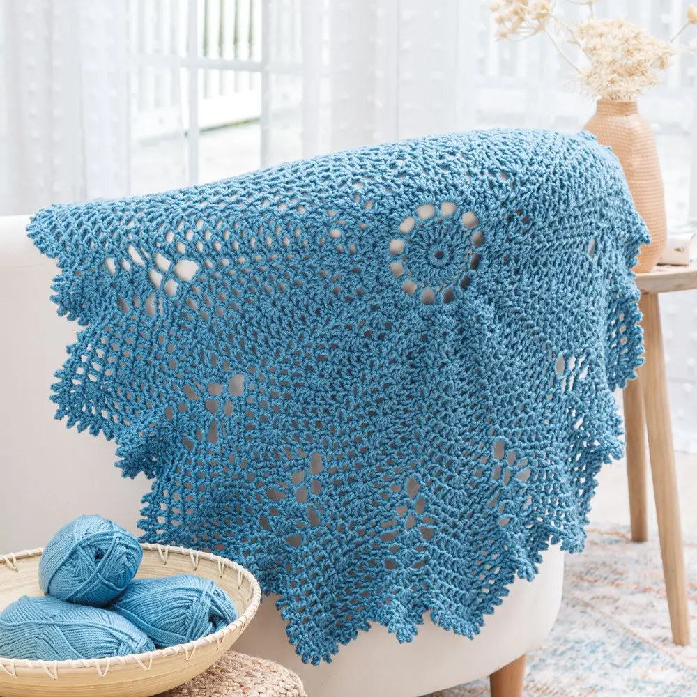 Filigree Round Throw Crochet/Knit Kit
