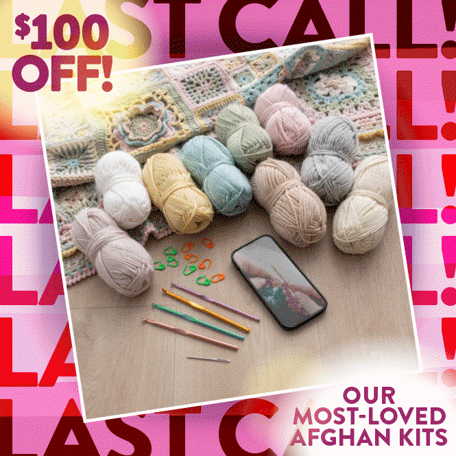 Last Chance! Your favorite Afghan kits are on sale—grab them while they last!