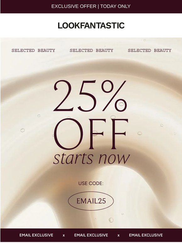 Email Exclusive: 25% Off