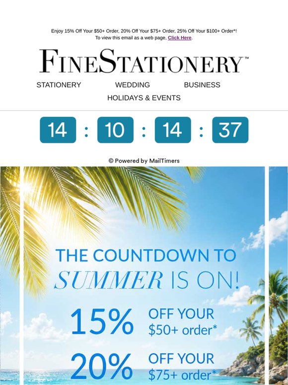 The sun is setting on 25% off sitewide savings