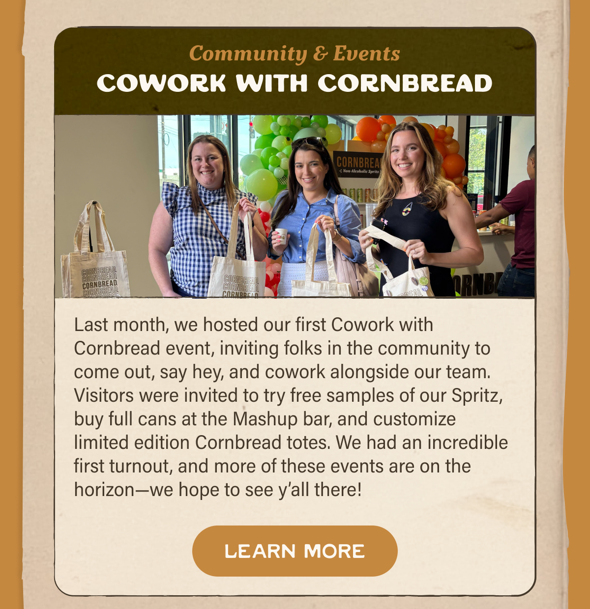 Cowork with Cornbread Recap
