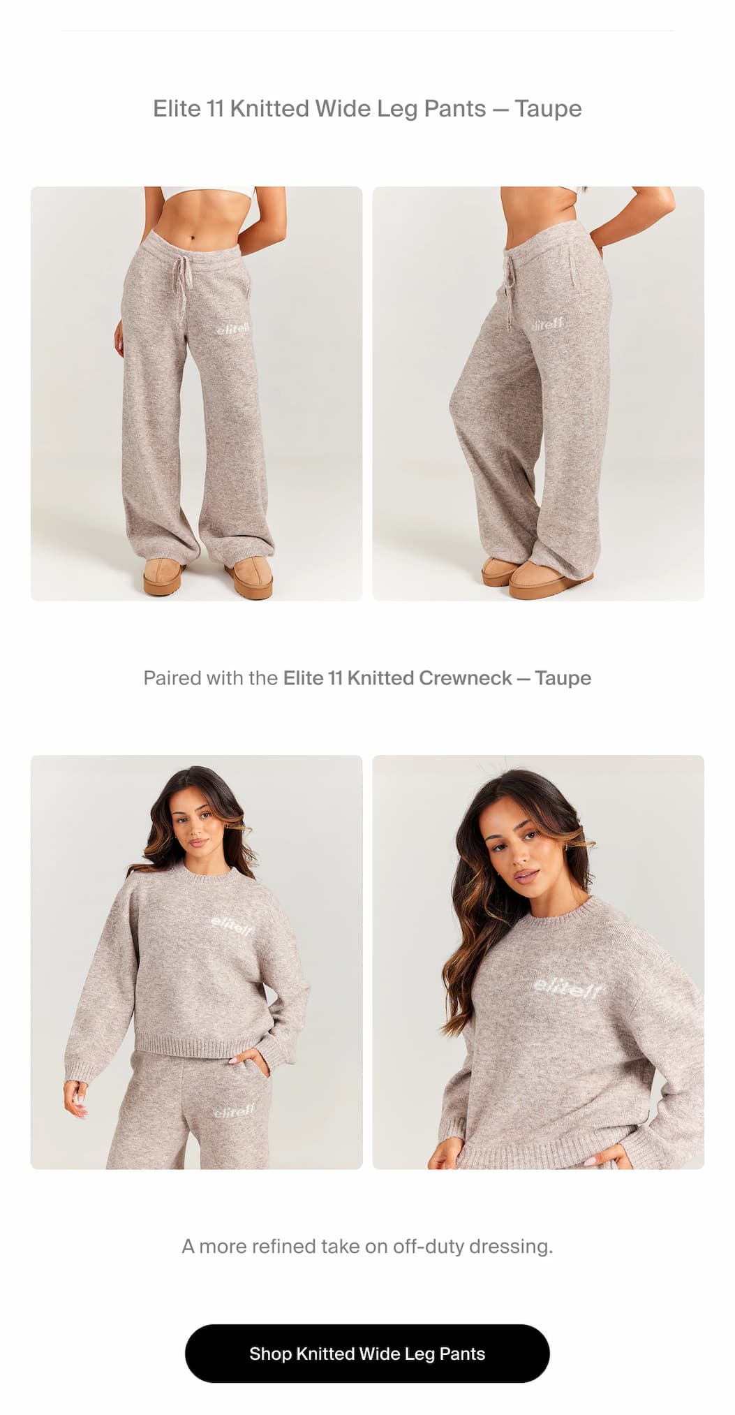 Shop Knitted Wide Leg Pants