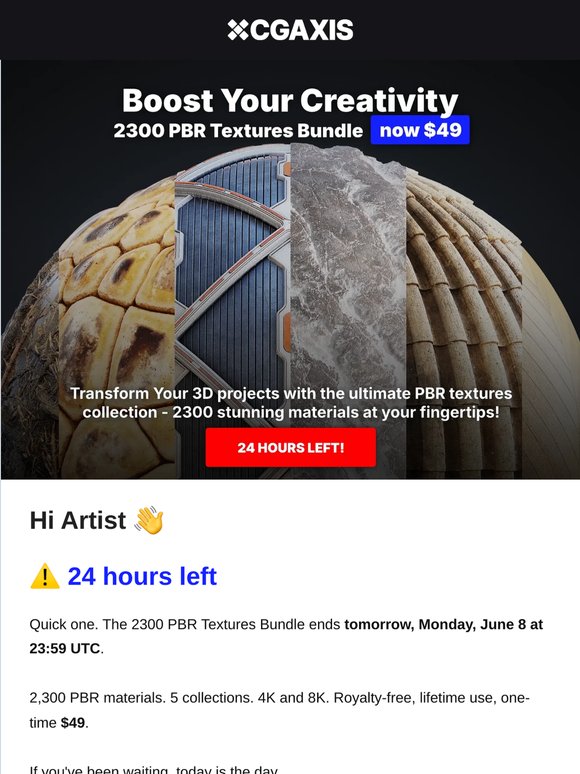 ⚠️ Artist, 24 hours left on the 2300 PBR Bundle