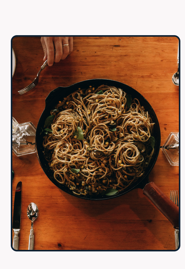Zucchini & Corn Pasta with Pesto 