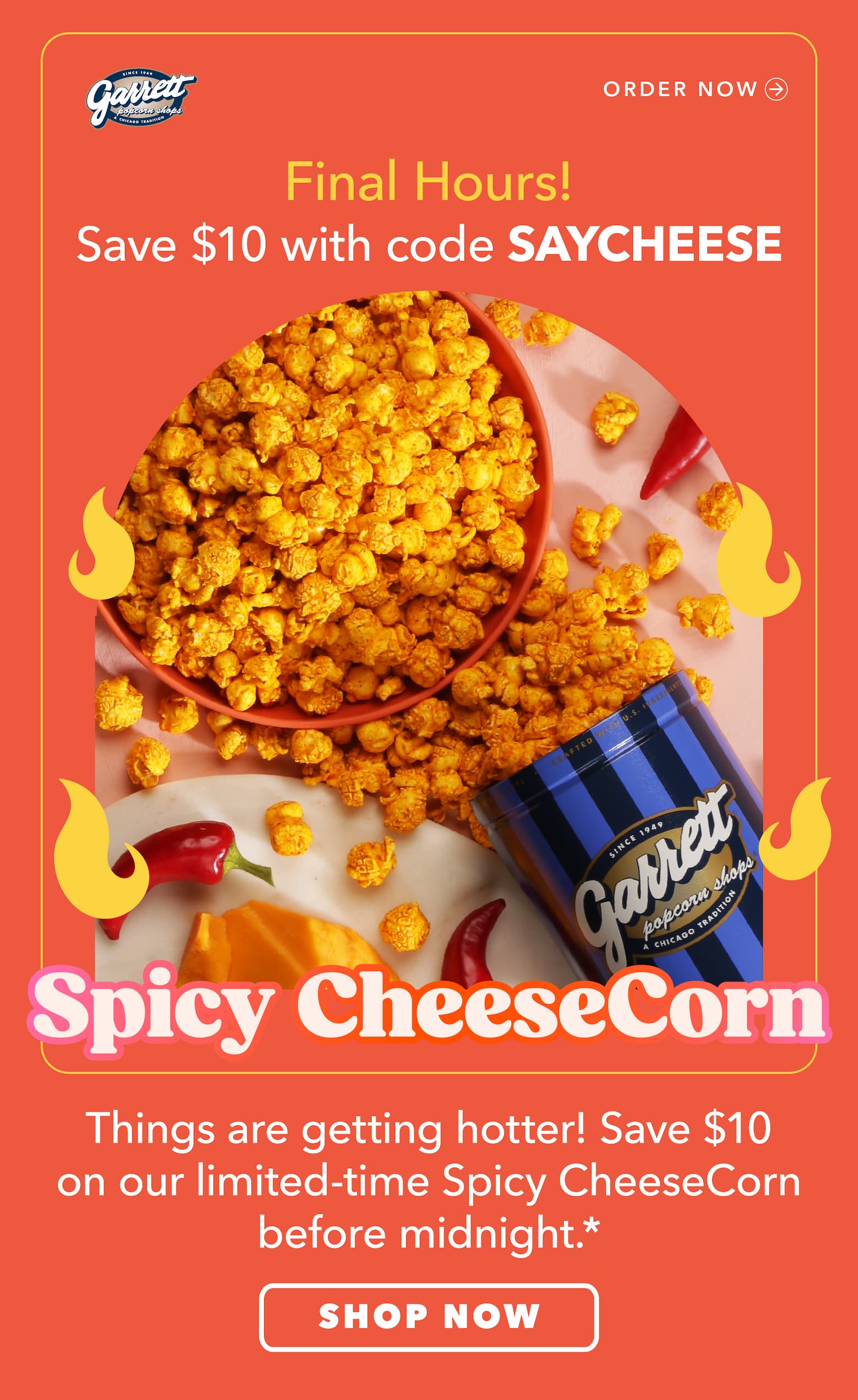 This fiery fan-favorite is back with a cayenne-chili kick that'll have you hooked from the first handful. Get it while it’s hot! 