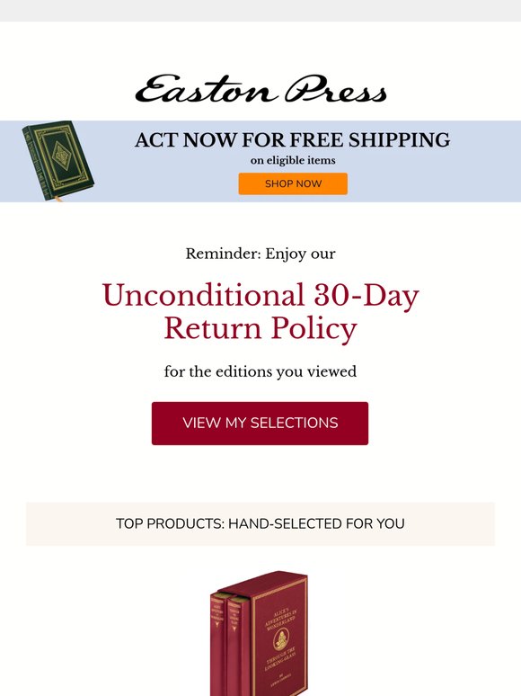 Unconditional returns for items you viewed