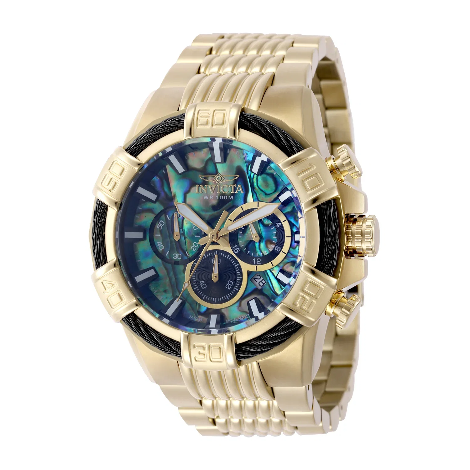 Image of Invicta Men's 51mm Bolt Quartz Chronograph Abalone Dial Bracelet Watch