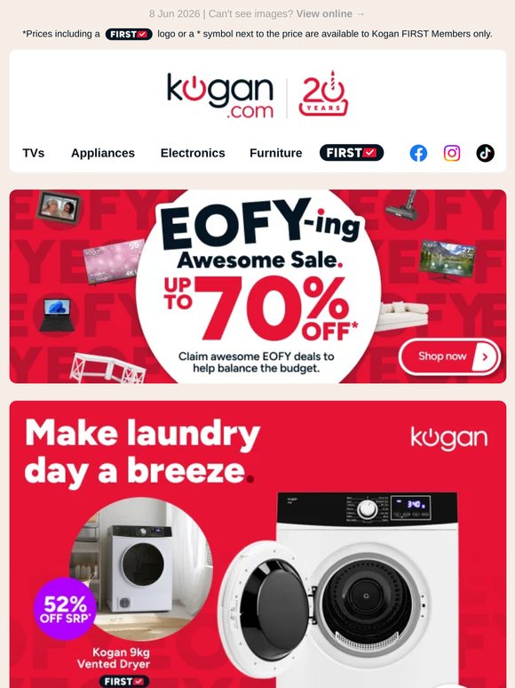 Up to 60% OFF awesome whitegoods in our EOFY Sale!