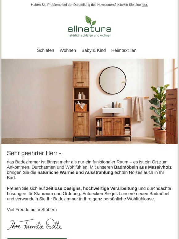 Massivholz fürs Bad – die neuen Badmöbel sind da!