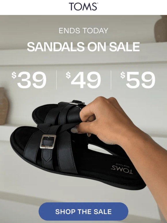 One Day Left: Sandals Starting at $39 💥