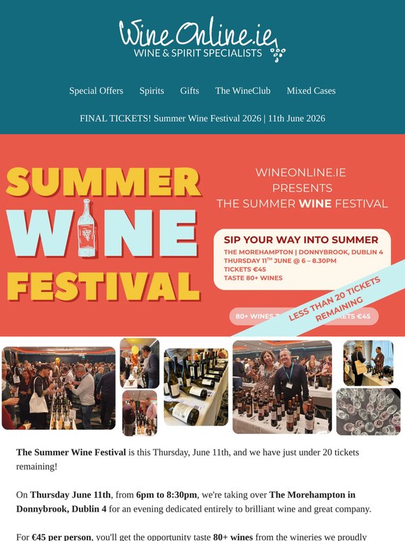 Final Tickets For The Summer Wine Festival 2026 🍷☀️