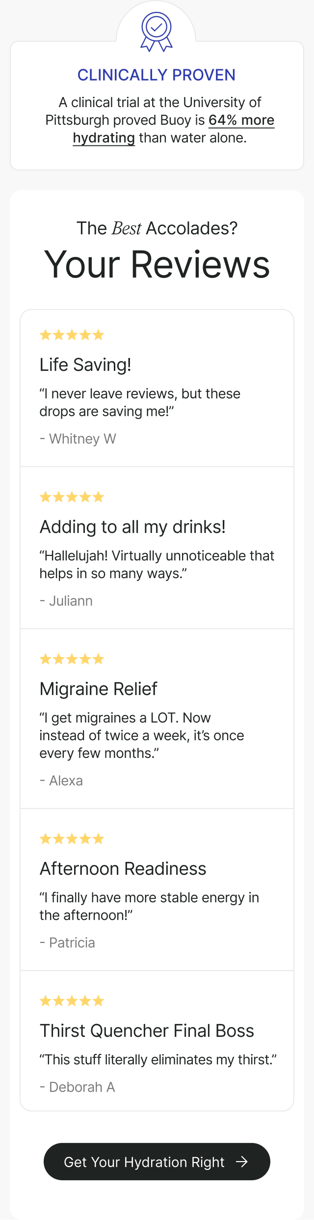 The best accolades? Your reviews