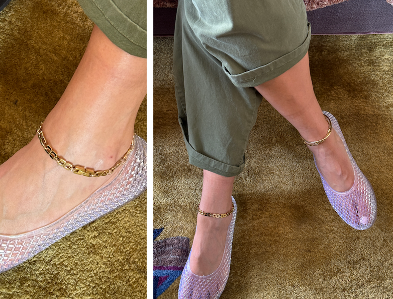 Stack anklets with different thicknesses