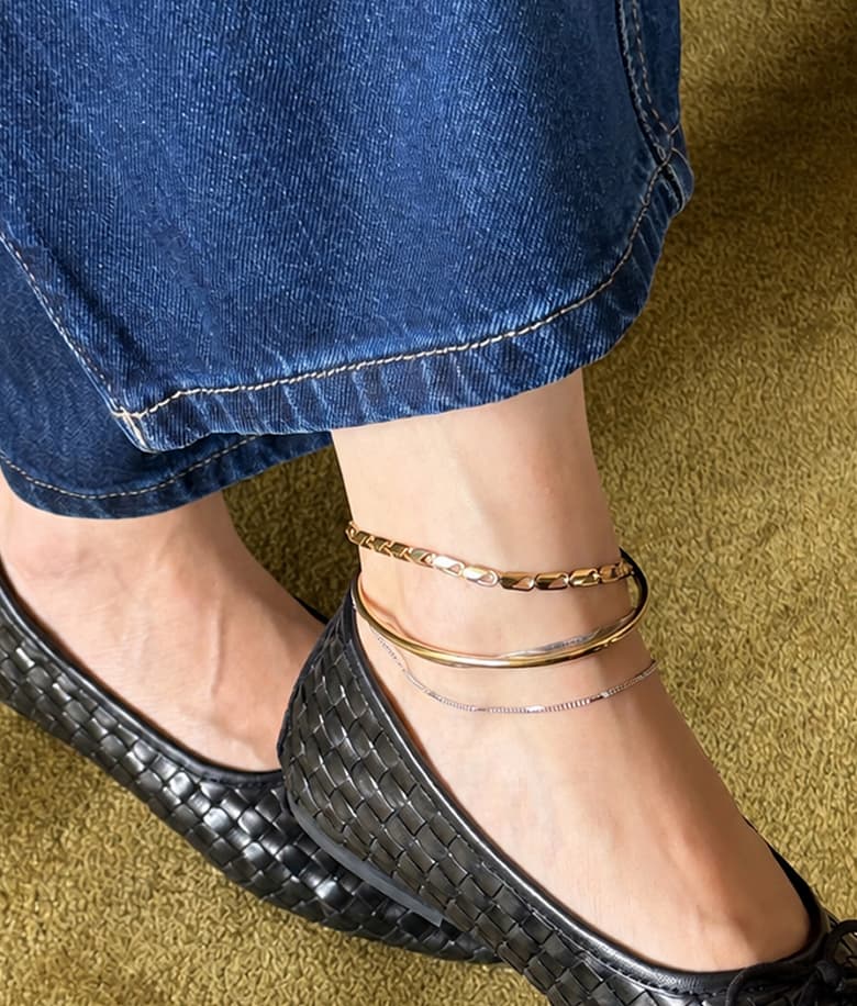 Stack anklets with different textures