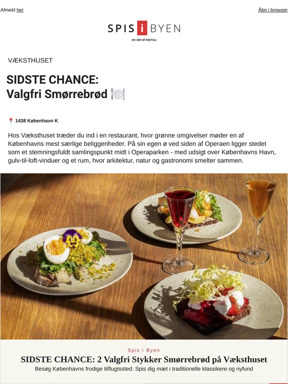 SIDSTE CHANCE: Valgfri smørrebrød på Væksthuset ✨