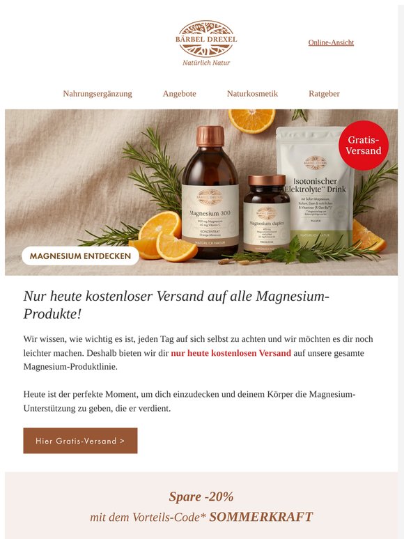 Nur heute - Gratis-Versand