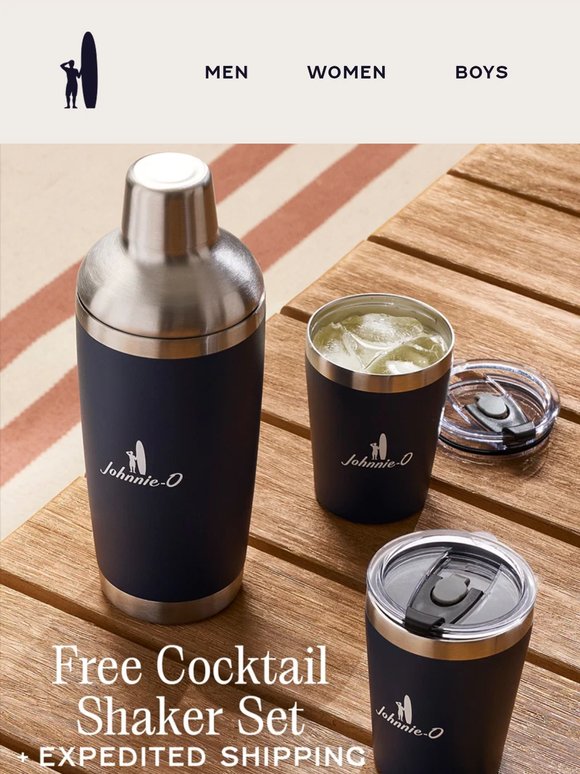 Free Cocktail Shaker Set with Purchase of $300