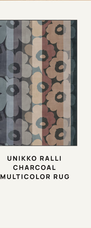 Unikko Ralli Charcoal Multicolor Rug by Marimekko