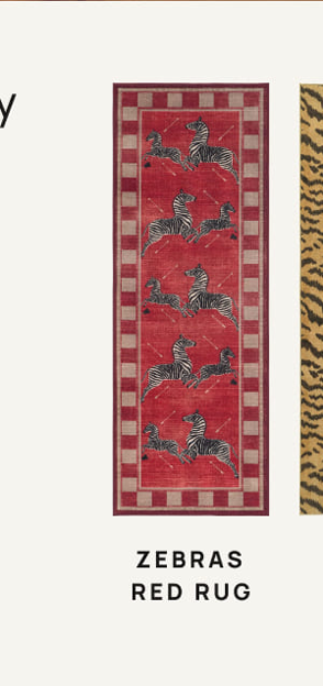 Zebras Red Rug 