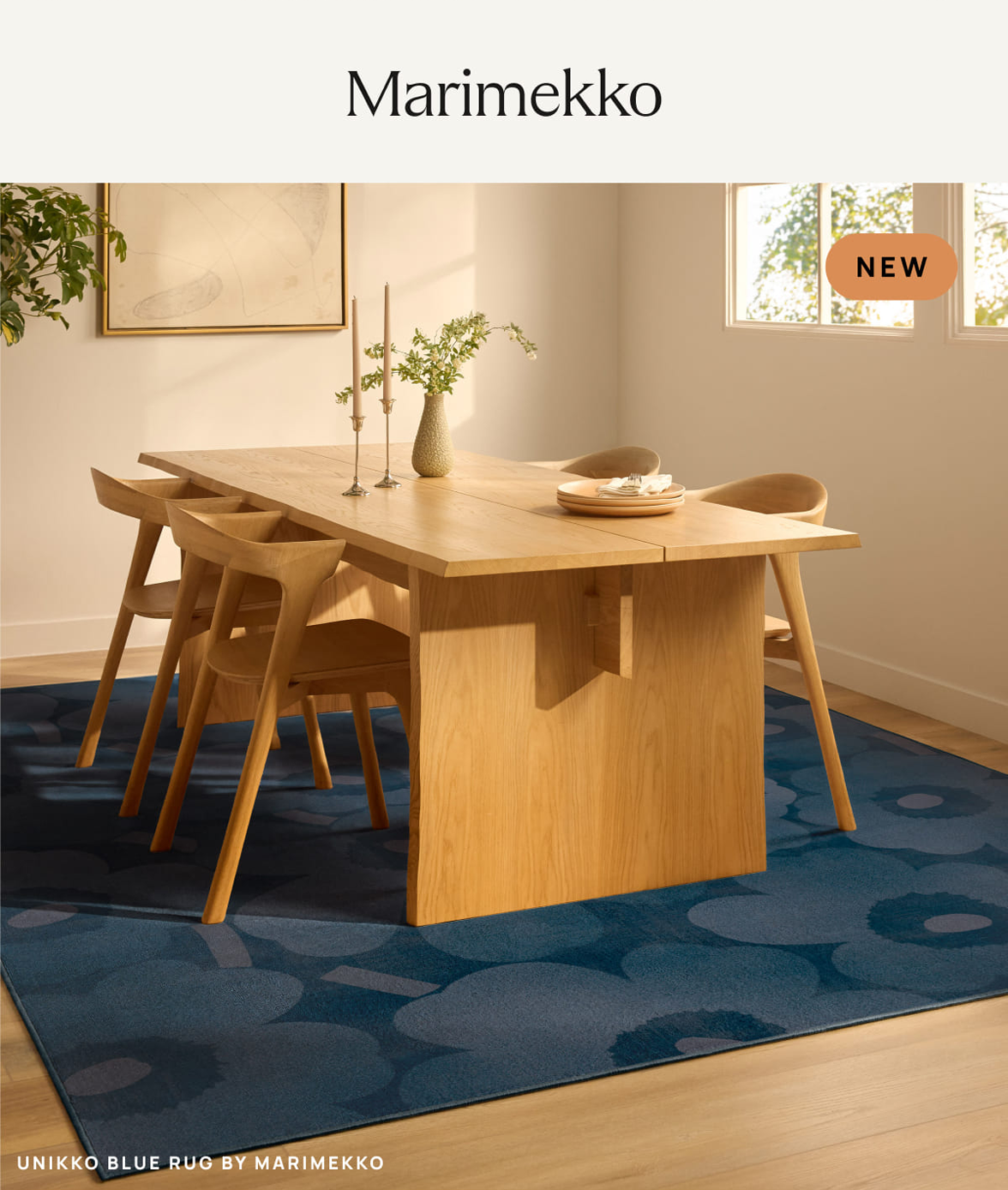 Unikko Blue Rug by Marimekko