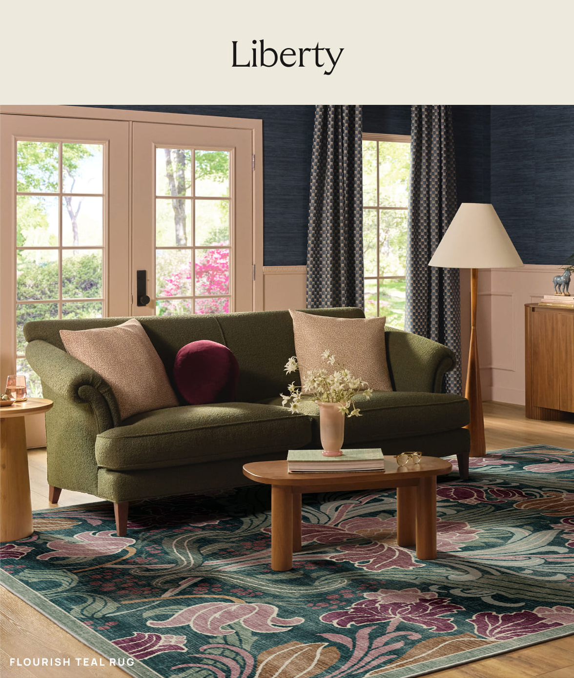 Flourish Teal Rug 
