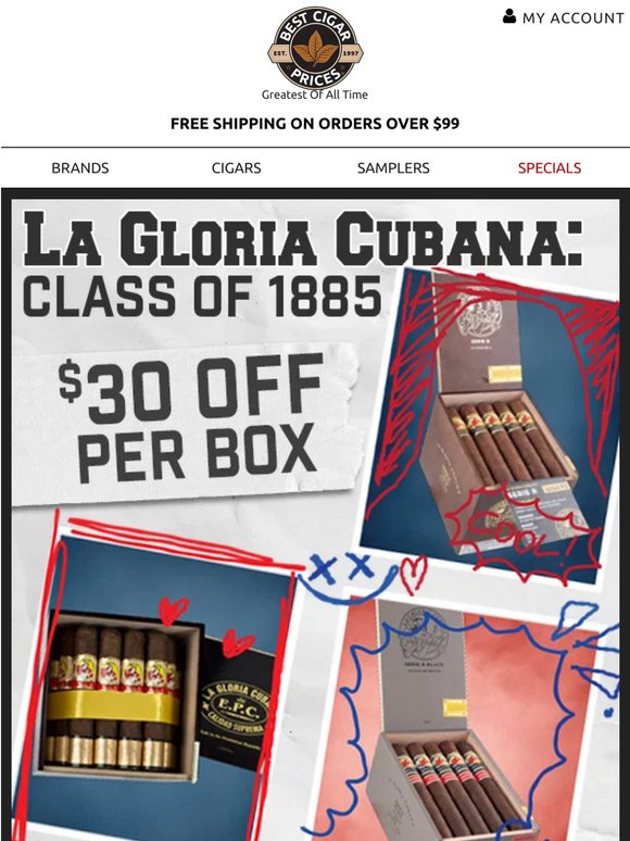 📕La Gloria Days: $30 OFF Boxes…