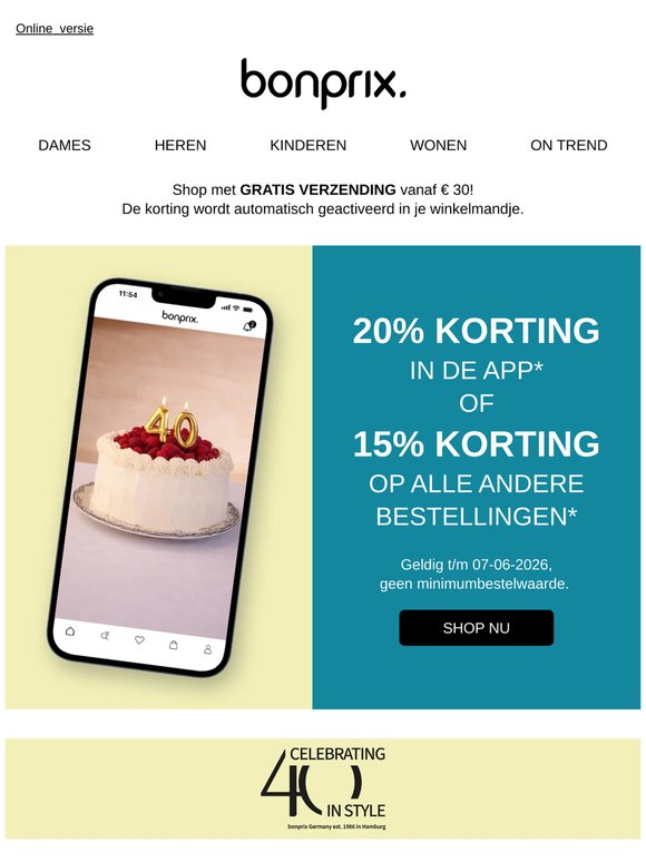 Laatste dag: 15% of 20% korting