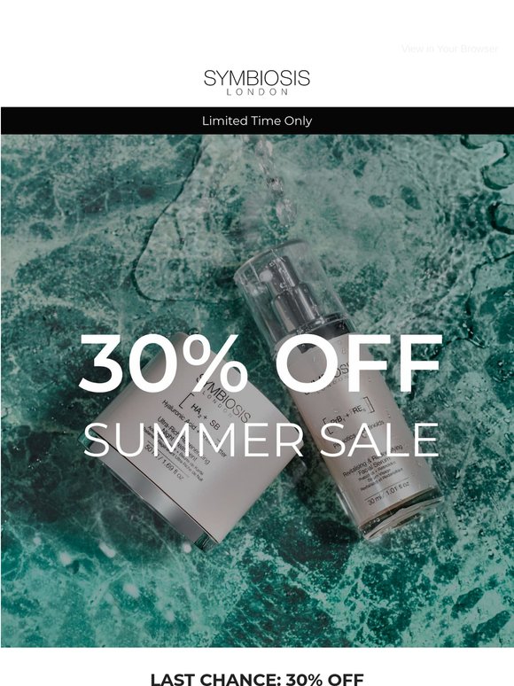 30% Off Summer Sale Ending Soon
