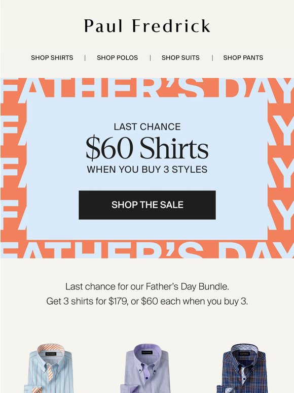 Final Hours: Shirts $60 Each When You Buy 3