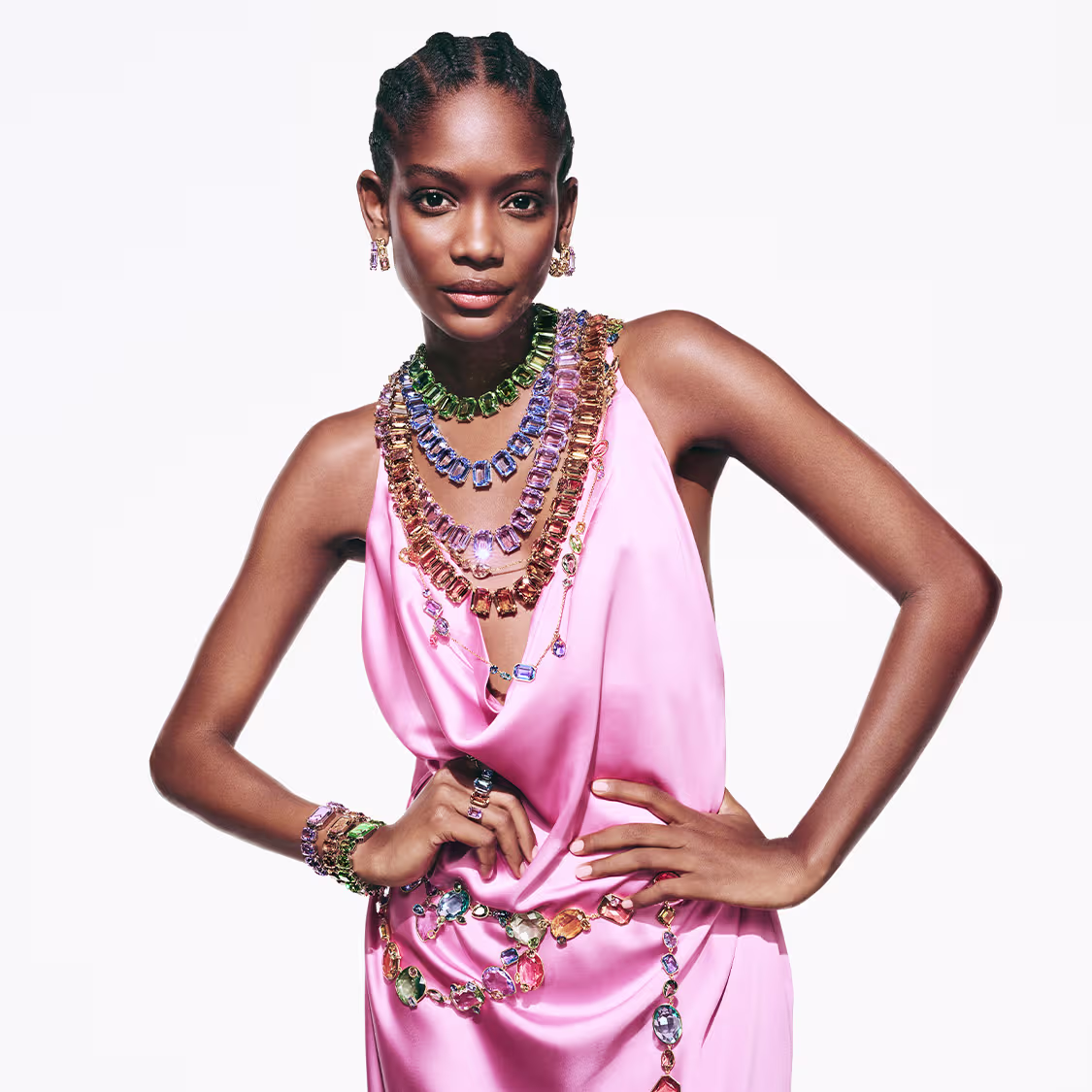 Model styled in Swarovski Millenia