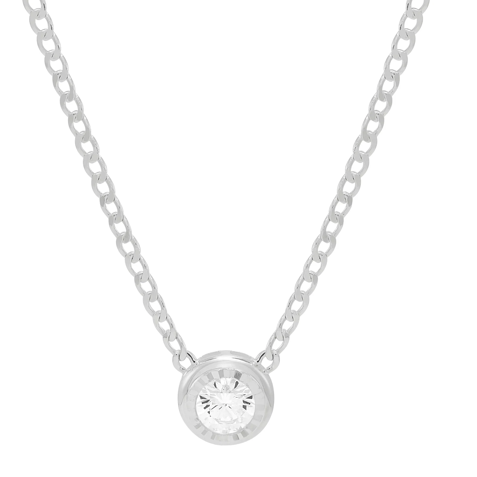 Illuminate Chain Necklace, White Cubic Zirconia