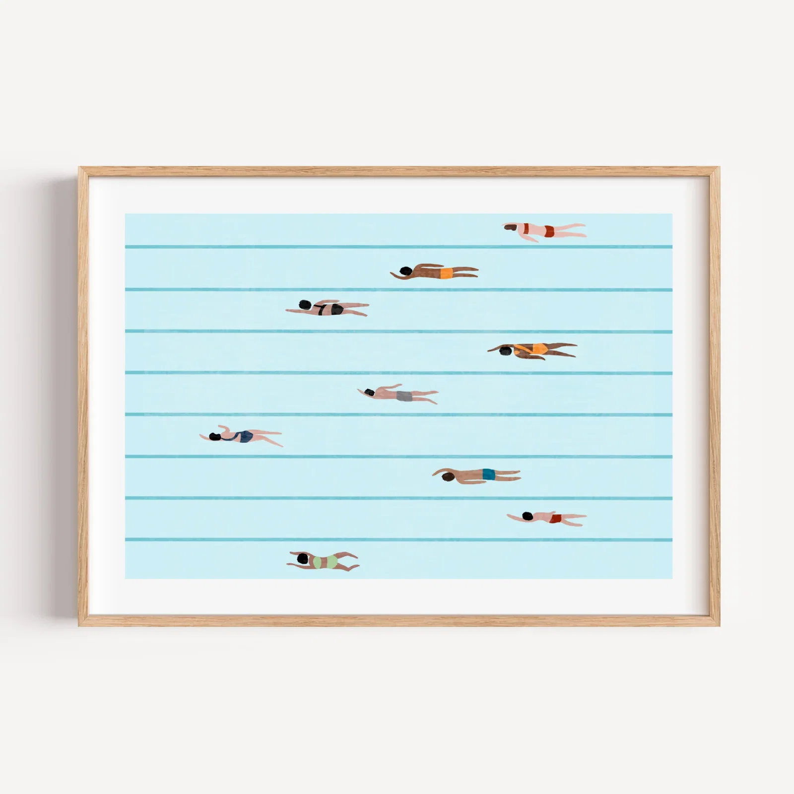 Image of Swimmers In Pool Art Print