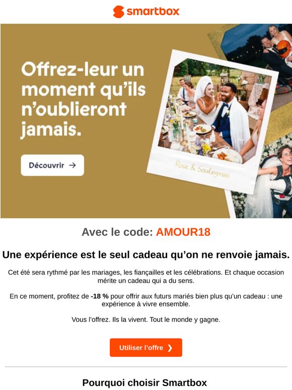 -18 % sur vos cadeaux de mariage 💍