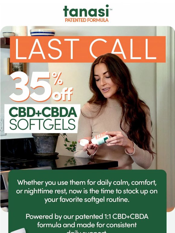 Final Hours for 35% Off Softgels