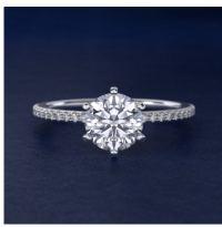 Eternal Riviera Diamond Engagement Ring in 14k White Gold (1/6 ct. tw.)