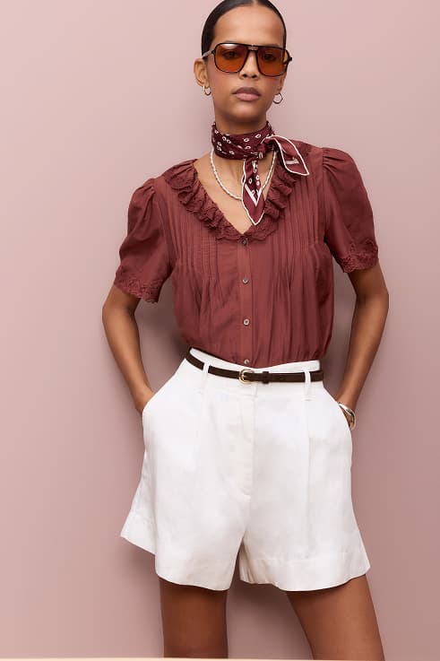 Edith Silk Blend Blouse