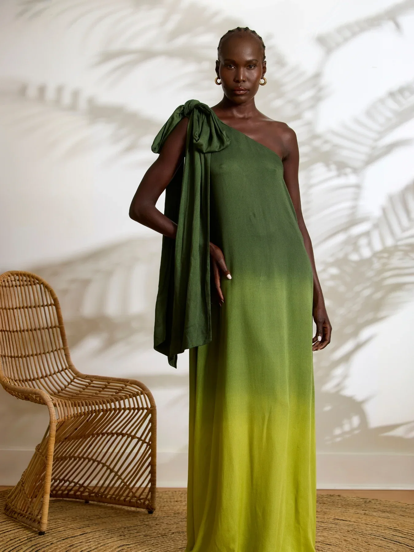 Image of Raya FSC® Certified Viscose Dress - Ombra Olive