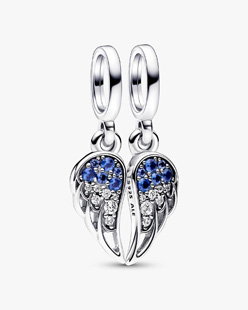 Sparkling Splitable Angel Wings Dangle Charm