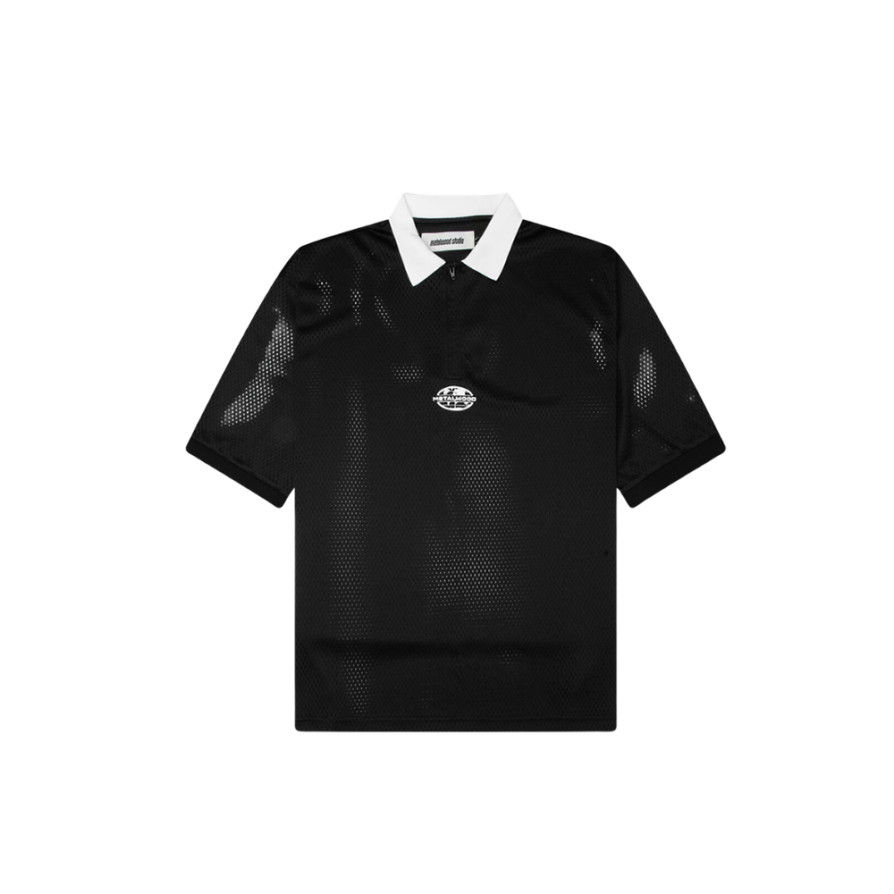 Quarter Zip Jersey Polo - Black