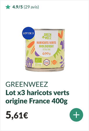 Lot de 3 x Haricots verts bio origine France 400g