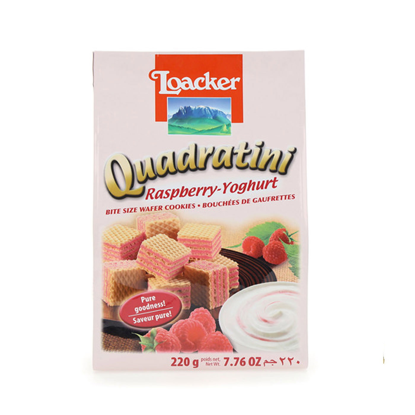 Raspberry and Yogurt Quadratini Wafers
