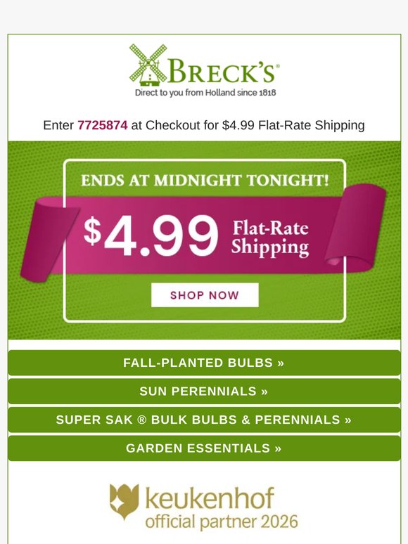 Final Reminder: $4.99 Ships Any Size Order!