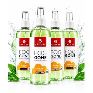 4 Pack Optix 55 Fog Gone Anti-Fog Spray Clear Vision High Tech Formula 16 oz