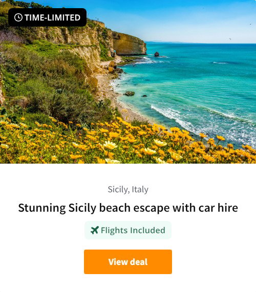 Stunning Sicily beach escape with car hire