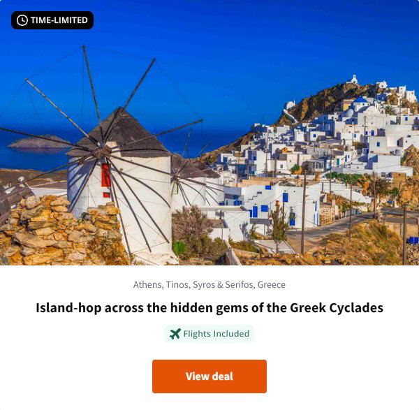 Island-hop across the hidden gems of the Greek Cyclades